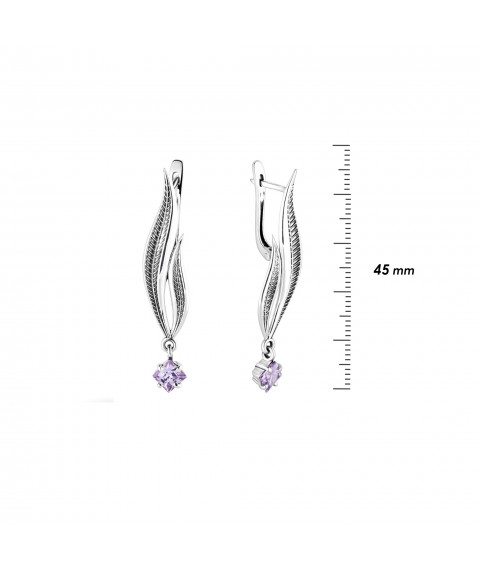 Серьги Вербочка Lavender 925 Zirkon