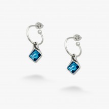 Earrings Shimmer dark aquamarine 925