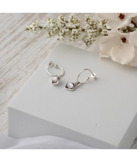 Earrings Shimmer Gray Crystal 925