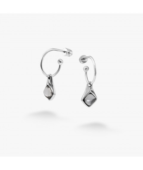 Earrings Shimmer Gray Crystal 925