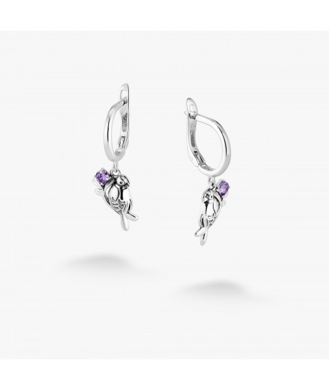 Серьги Соловейко Amethyst 925 Zirkon