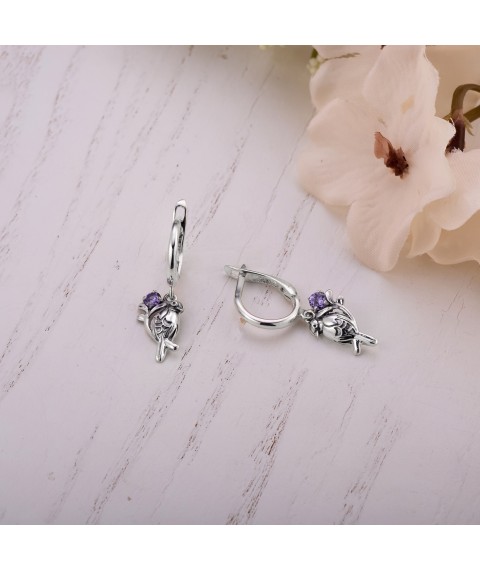 Серьги Соловейко Amethyst 925 Zirkon