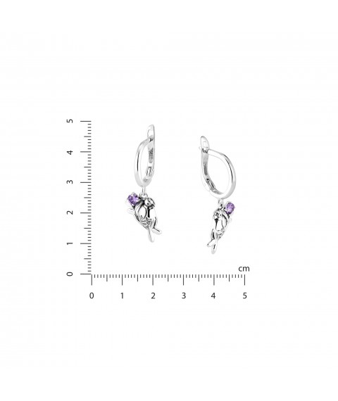 Серьги Соловейко Amethyst 925 Zirkon