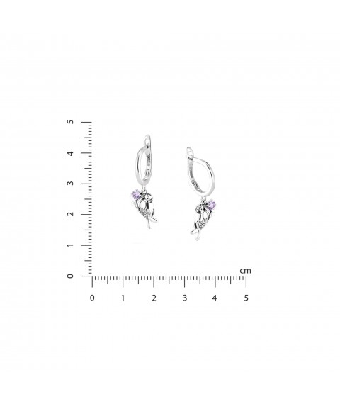 Серьги Соловейко Lavender 925 Zirkon