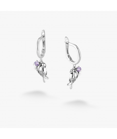 Серьги Соловейко Lavender 925 Zirkon