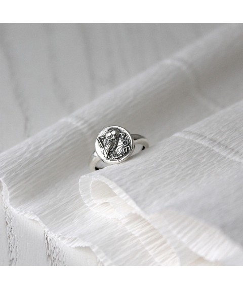 Кольцо Сова Афины mini 925 16.5