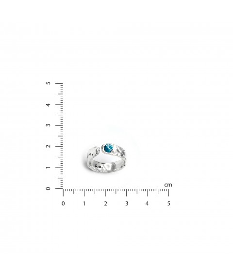 Cepheid ring dark aquamarine 4mm 925 13.5-14