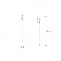 Серьги Счастье 925 Rhodium