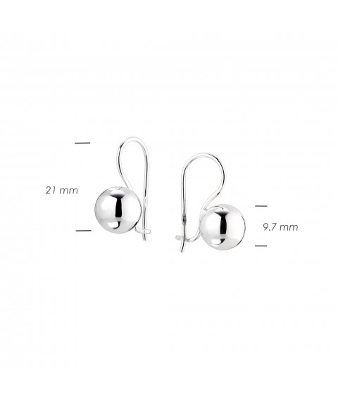 Earrings Balls Maxi Rhodium 925