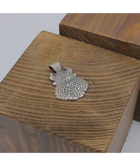 Amulet Viking Beard metal color silver