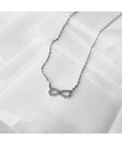 Necklace Infinity Rhodium 925 40cm+5cm