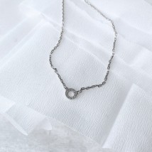 Колье Счастье Rhodium 925 38см+5см