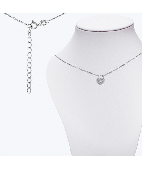 Necklace Mystery Rhodium 925 38cm+5cm