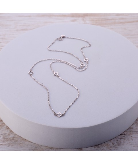Necklace Clover Contour mini Rhodium 925 50r 50 cm
