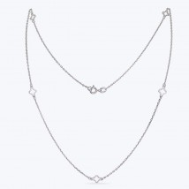 Necklace Clover Contour mini Rhodium 925 50r 50 cm