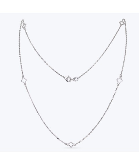Necklace Clover Contour mini Rhodium 925 50r 50 cm