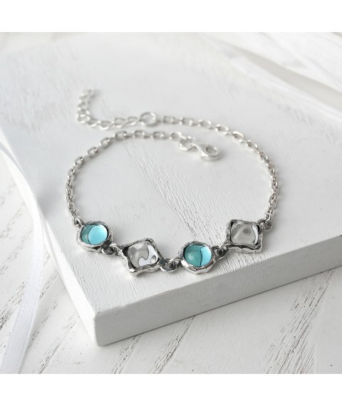 Lyrids bracelet mix Aqua Bohemia 925 17 cm+3 cm