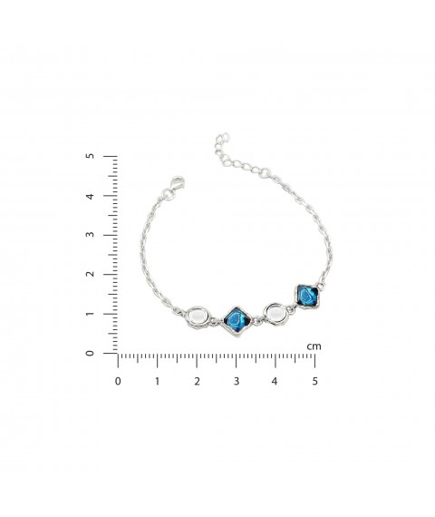 Lyrida bracelet mix Dark Aquamarine 925 17 cm+3 cm