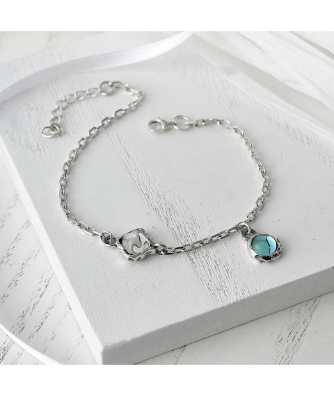 Lyrida bracelet Aqua Bohemia 925 17 cm+3 cm