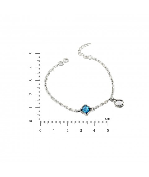 Lyrida Bracelet Dark Aquamarine 925 17 cm+3 cm