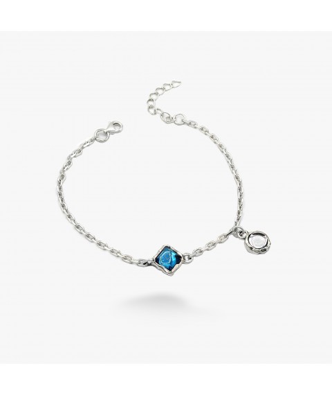 Lyrida Bracelet Dark Aquamarine 925 17 cm+3 cm