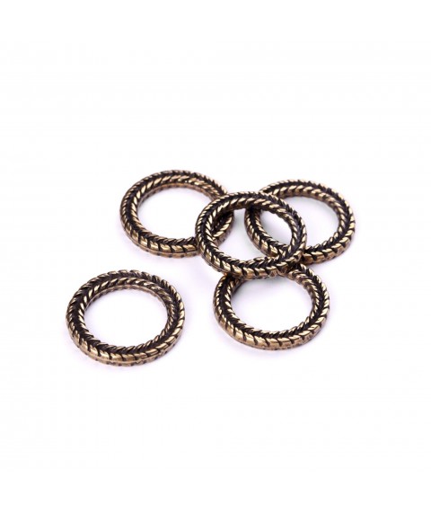 Connector Ring Spikelet, 28 mm, 5 pcs (bronze)