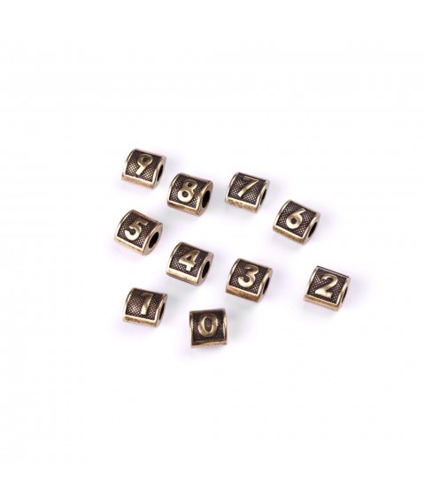 Letter beads Numbers 0-9, bronze