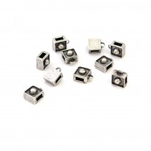 Bail Cube 8*8 mm, 10 pcs (silver)