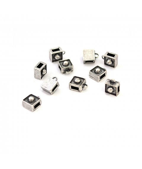 Bail Cube 8*8 mm, 10 pcs (silver)