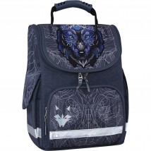 Рюкзак школьный каркасный с фонариками Bagland Успех 12 л. серый 506 (00551703)