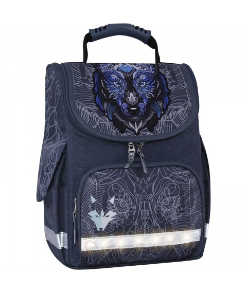 Рюкзак школьный каркасный с фонариками Bagland Успех 12 л. серый 506 (00551703)