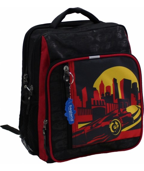 School backpack Bagland Schoolboy 8 l. Black (red car 22) (00112702)