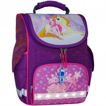 Рюкзак школьный каркасный с фонариками Bagland Успех 12 л. фиолетовый 387 (00551703)