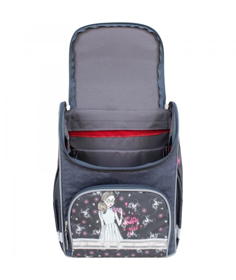 Рюкзак шкільний каркасный с фонариками Bagland Успех 12 л. сірий 210к (00551703)