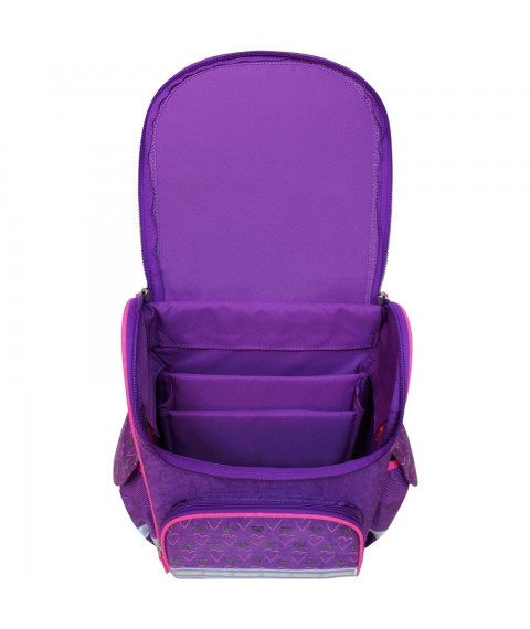 Рюкзак школьный каркасный с фонариками Bagland Успех 12 л. фиолетовый 377 (00551703)
