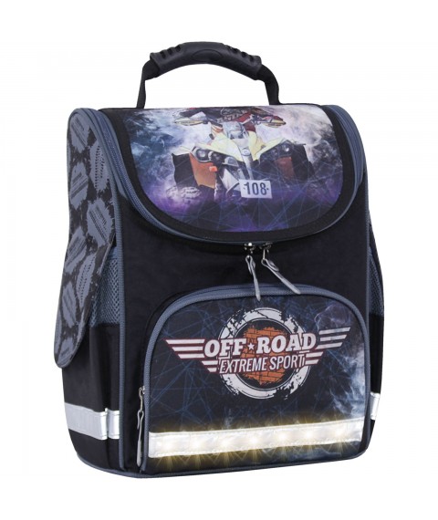 Рюкзак школьный каркасный с фонариками Bagland Успех 12 л. черный 505 (00551703)