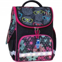 Рюкзак школьный каркасный с фонариками Bagland Успех 12 л. черный 403 (00551703)