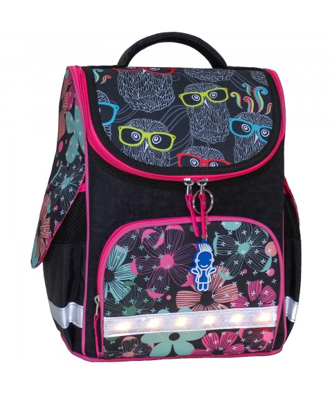 Рюкзак школьный каркасный с фонариками Bagland Успех 12 л. черный 403 (00551703)