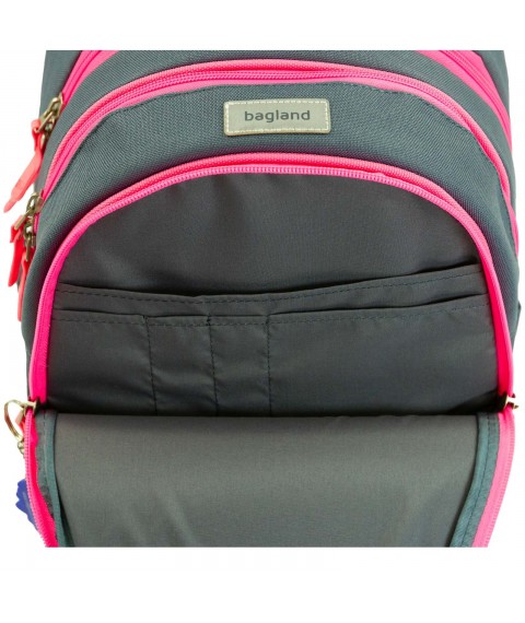 School backpack Bagland Butterfly 21 l. gray 1156 (0056566)