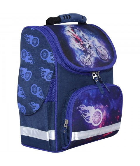 Рюкзак школьный каркасный с фонариками Bagland Успех 12 л. синий 507 (00551703)