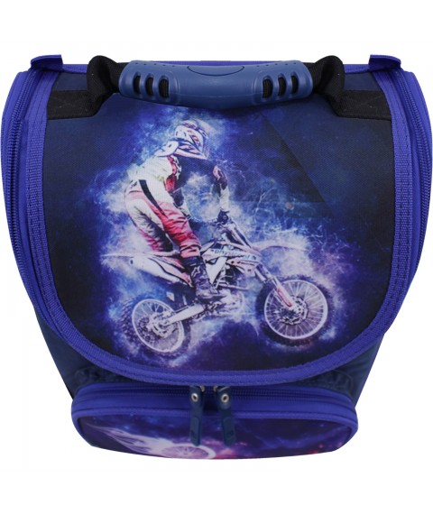 Рюкзак школьный каркасный с фонариками Bagland Успех 12 л. синий 507 (00551703)