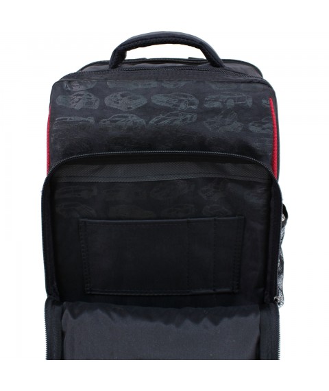 Рюкзак школьный Bagland Школьник 8 л. Черный (машина 23) (00112702)