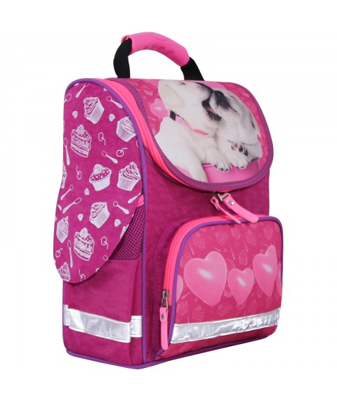 Рюкзак школьный каркасный с фонариками Bagland Успех 12 л. малиновый 593 (00551703)