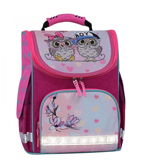 Рюкзак школьный каркасный с фонариками Bagland Успех 12 л. малиновый 515 (00551703)