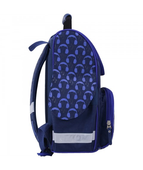 Рюкзак школьный каркасный с фонариками Bagland Успех 12 л. синий 614 (00551703)