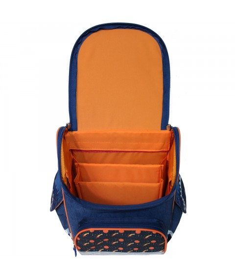 Рюкзак школьный каркасный с фонариками Bagland Успех 12 л. синий 429 (00551703)