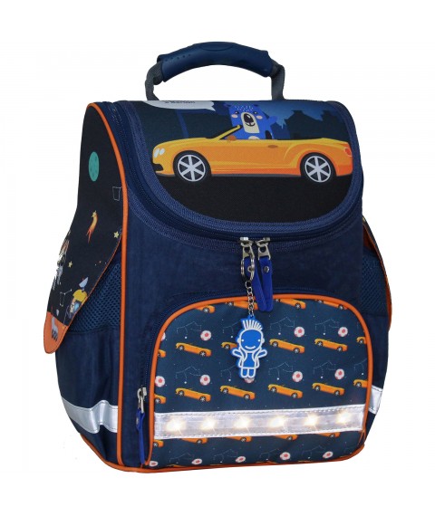 Рюкзак школьный каркасный с фонариками Bagland Успех 12 л. синий 432 (00551703)