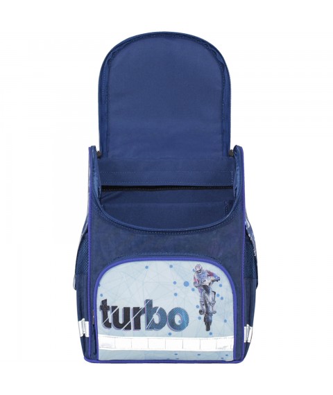Рюкзак школьный каркасный с фонариками Bagland Успех 12 л. синий 551 (00551703)
