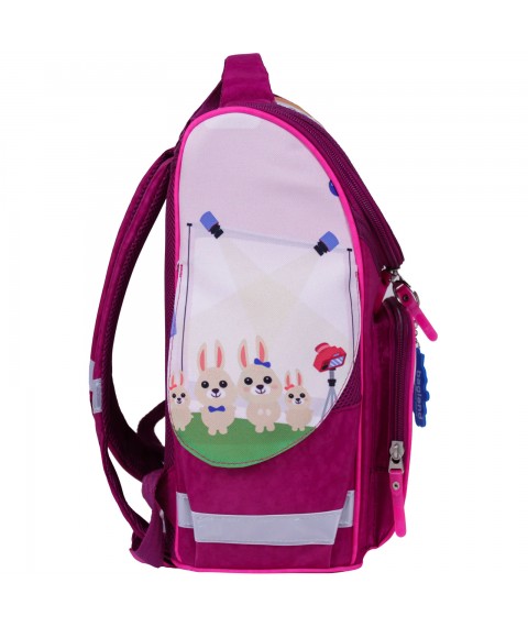 Рюкзак шкільний каркасный с фонариками Bagland Успех 12 л. малиновий 434 (00551703)
