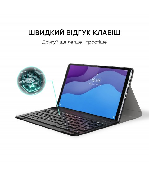 AIRON Premium Case for Lenovo Tab M10 HD (2nd Gen) TB-X306F with Bluetooth Keyboard Black